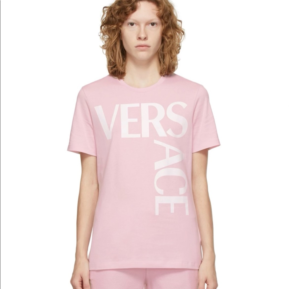 Versace Medusa Short sleeve cotton jersey T-shirt in pink. New W/ Tags Authentic